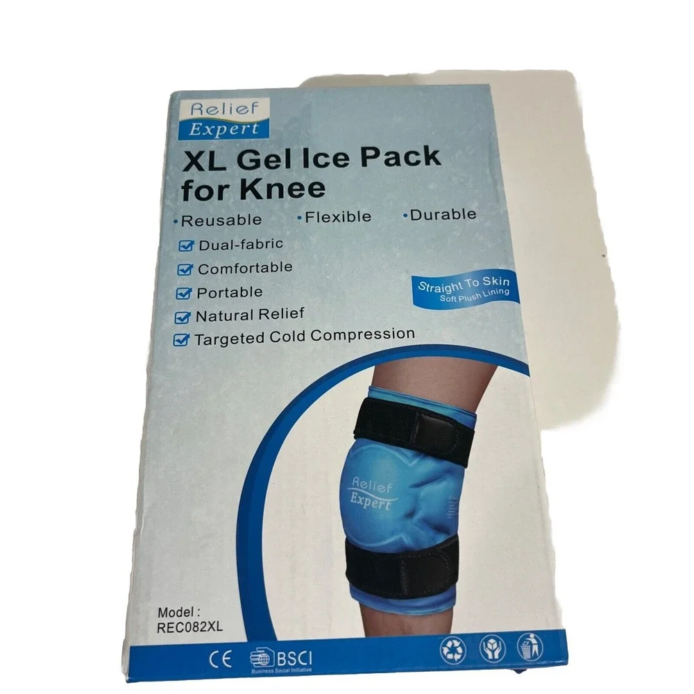 Relief Expert XL Knee Ice Pack‎ Wrap Entire Knee , Reusable, Durable , Post Op